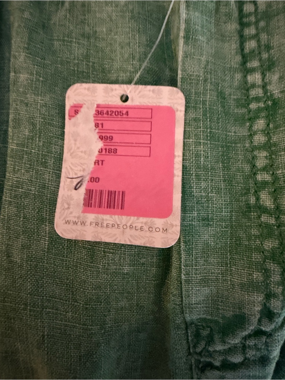 Free People Rolling Hills Green Linen Blend Pull-On Pants NWT Medium - Picture 5 of 6